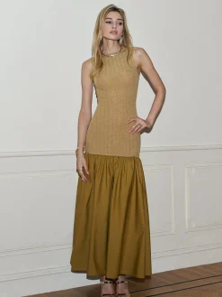 Best Pleated Panel Tank Long Dress Cocktail & Party Dresses|Summer Dresses