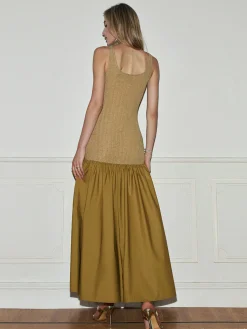 Best Pleated Panel Tank Long Dress Cocktail & Party Dresses|Summer Dresses