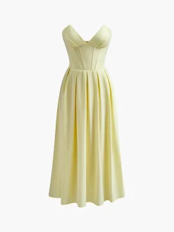 Online Pleated Piping Zipper Tube Dress Dresses