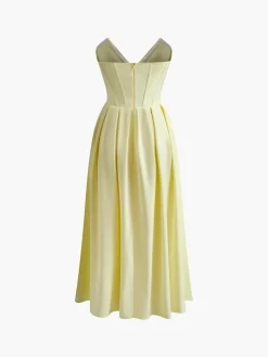 Online Pleated Piping Zipper Tube Dress Dresses