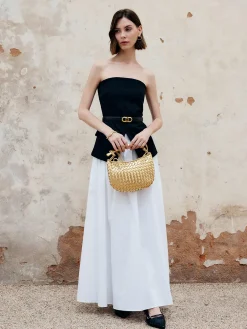 Clearance Pleated Plain Maxi Skirt Skirts|Bottoms
