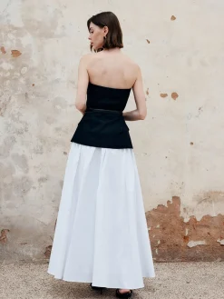 Clearance Pleated Plain Maxi Skirt Skirts|Bottoms