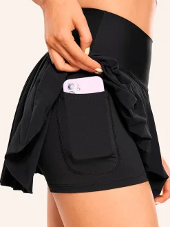 Clearance Pleated Pocket Lined Active Skirt Skirts|Activewear