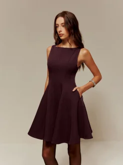 Pleated Pockets Tank Short Dress Cocktail & Party Dresses|Short Dresses
