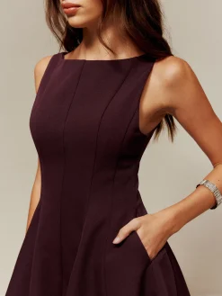 Pleated Pockets Tank Short Dress Cocktail & Party Dresses|Short Dresses