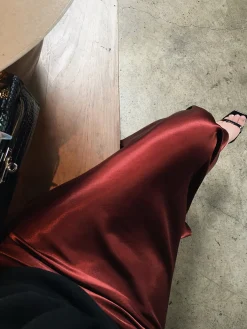 Discount Pleated Satin Maxi Skirt Skirts|Bottoms