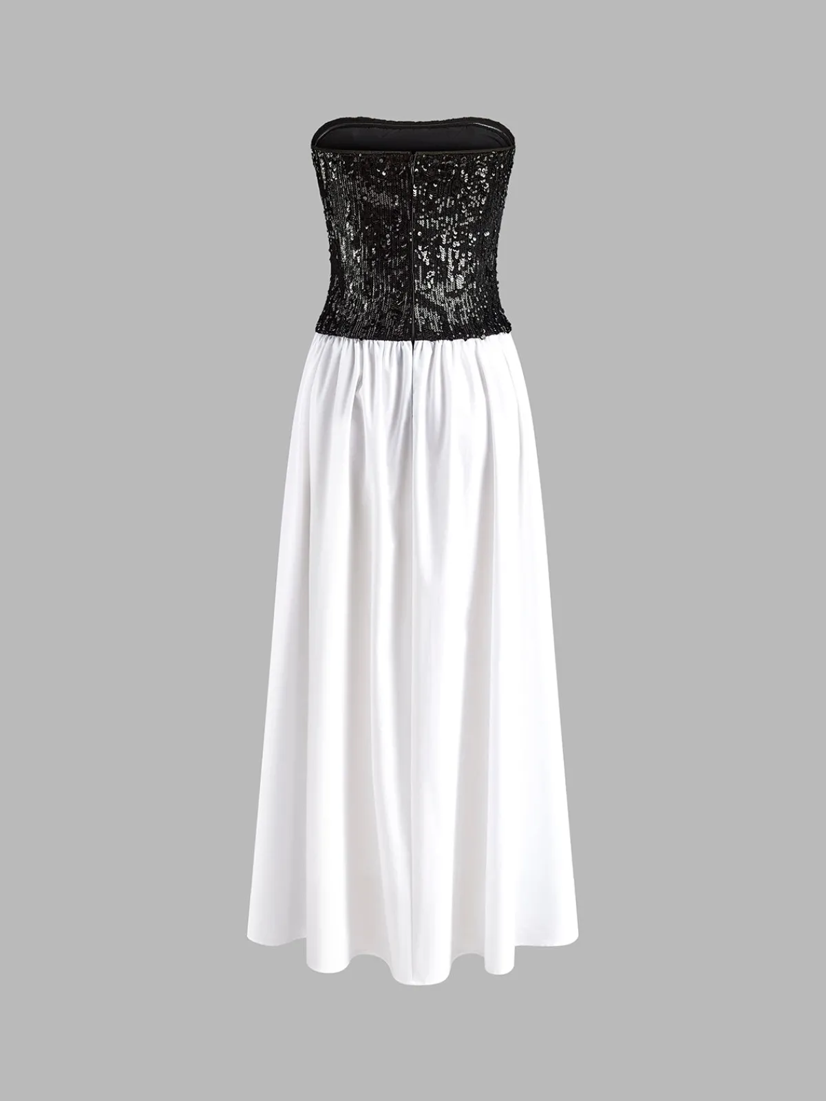 Pleated Sequins Tube Long Dress White Dresses|Cocktail & Party Dresses