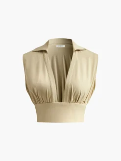 Online Pleated Sexy Corset Midi Skirt Set Skirt Sets|Long Sleeve Sets