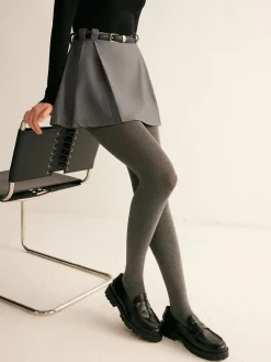 Pleated Suit Mini Skirt Without Belt Skirts|Bottoms