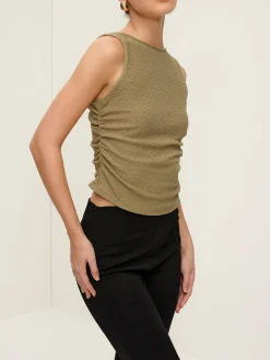 Clearance Pleated Tie Back Plisse Tank Top Tank Tops & Camis|Tops