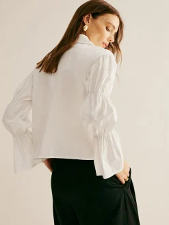 New Pleated Tie Front Polo Shirt Blouses & Shirts|Tops