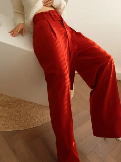 Best Pleated Wide Belted Pants Pants|Bottoms