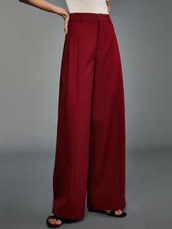 Hot Pleated Wide-Leg Pants Pants|Bottoms