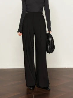 Discount Pleated Wide-Leg Pants Pants|Bottoms