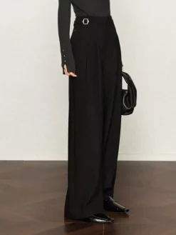 Discount Pleated Wide-Leg Pants Pants|Bottoms