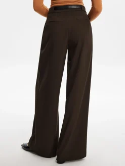 Sale Pleated Wide-Leg Pants With Belt Pants|Bottoms