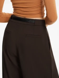 Sale Pleated Wide-Leg Pants With Belt Pants|Bottoms