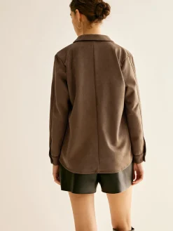 Outlet Pockets Suede Polo Shirt Blouses & Shirts|Tops