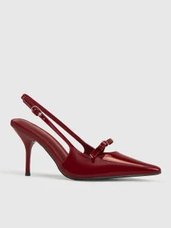 Discount Pointed Toe Bow-Decor Slingback Pumps Accessories