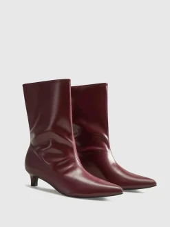 Pointed Toe Kitten Ankle Boots Shoes|Accessories