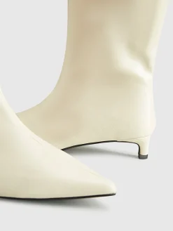 Clearance Pointed Toe Kitten Knee High Boots Shoes|Accessories