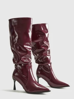 Best Pointed Toe Pleated Knee-High Boots Shoes|Accessories