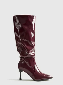 Best Pointed Toe Pleated Knee-High Boots Shoes|Accessories