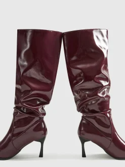 Best Pointed Toe Pleated Knee-High Boots Shoes|Accessories