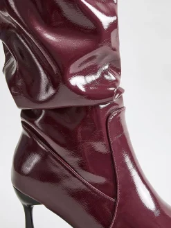 Best Pointed Toe Pleated Knee-High Boots Shoes|Accessories
