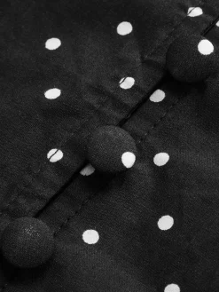Sale Polka Dot Knotted Back Cami Short Dress Black Dresses|Vacation Dresses