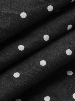 Sale Polka Dot Knotted Back Cami Short Dress Black Dresses|Vacation Dresses
