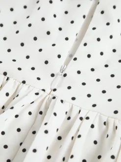 Discount Polka Dot Knotted Cami Short Dress White Dresses|Casual Dresses
