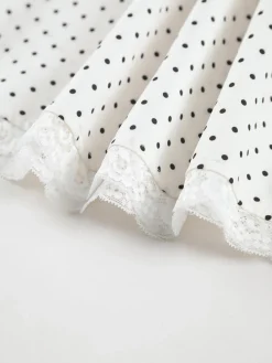 Discount Polka Dot Knotted Cami Short Dress White Dresses|Casual Dresses