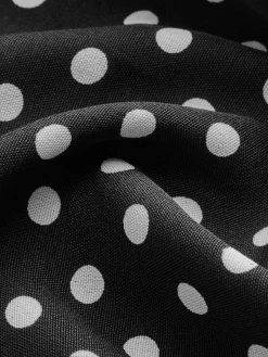 Clearance Polka Dot Sweetheart Cami Dress Black Dresses|Vacation Dresses