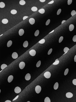 Clearance Polka Dot Sweetheart Cami Dress Black Dresses|Vacation Dresses
