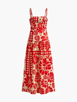 Print Backless Cami Long Dress Vacation Dresses|Summer Dresses