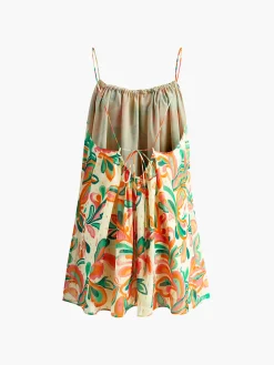 Sale Print Backless Cami Short Dress Vacation Dresses|Summer Dresses