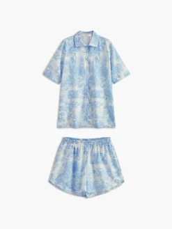 Online Print Button Shorts Set Matching Sets
