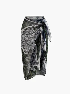 Sale Print Chiffon Cover Up Swimwear|Tops