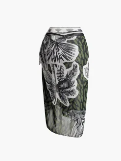 Sale Print Chiffon Cover Up Swimwear|Tops