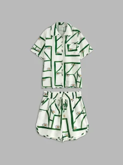 Outlet Print Drawstring Shorts Set Shorts Sets|Shorts