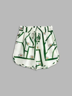 Outlet Print Drawstring Shorts Set Shorts Sets|Shorts