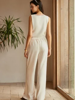 Outlet Print Knotted Tassel Pants Set Pants Sets|Matching Sets