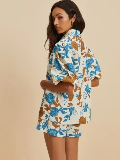 Outlet Print Lapel Pockets Shorts Set Shorts Sets|Shorts