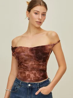 Hot Print Off-Shoulder Tank Top Tank Tops & Camis|Tops