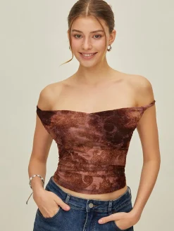 Hot Print Off-Shoulder Tank Top Tank Tops & Camis|Tops
