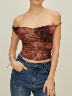 Hot Print Off-Shoulder Tank Top Tank Tops & Camis|Tops