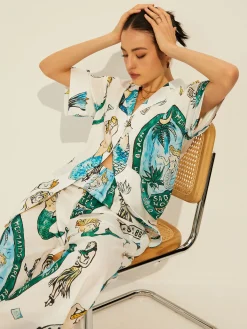 Best Print Pockets Short Sleeve Pants Set Pants Sets|Matching Sets