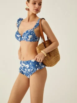 Discount Print Ruffle Bikini Set Swimwear|Matching Sets