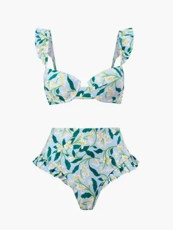 Discount Print Ruffle Bikini Set Swimwear|Matching Sets